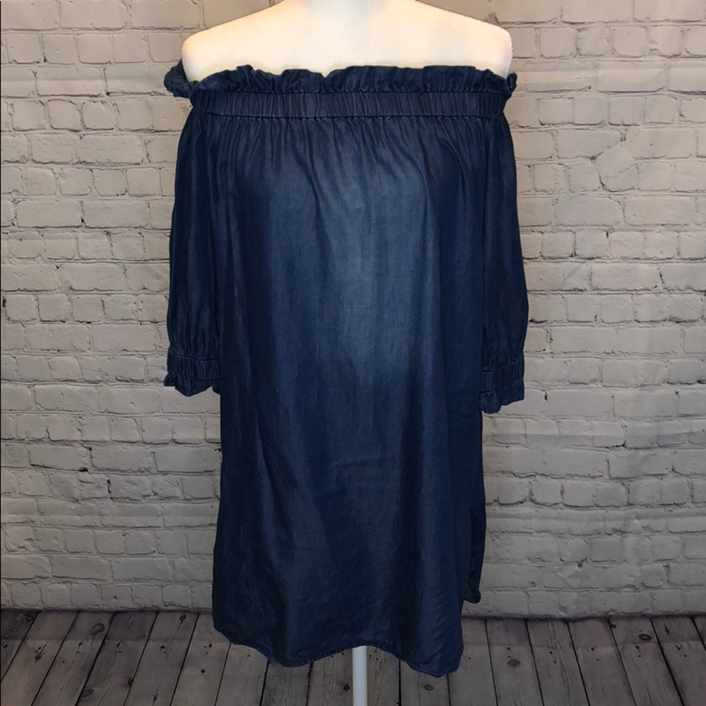 SALE Jean off shoulder dress